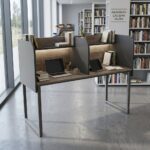 GM040-201 Çift Kişilik Modüler Çalışma Masası – Bölmeli Etüt ve Öğrenci Masası